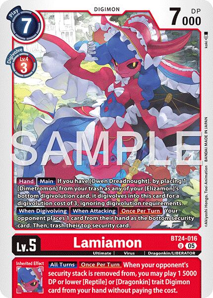 Image of Lamiamon [BT24-016] [Time Stranger]