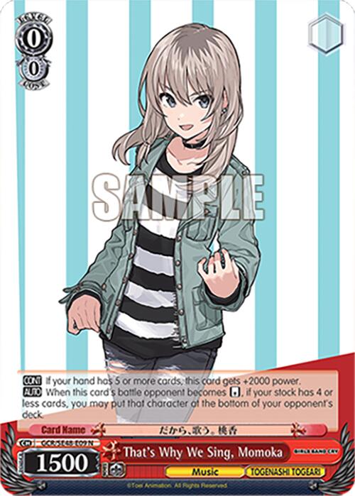 Image of That's Why We Sing, Momoka (GCR/SE48-E09 N) [Girls Band Cry Premium Booster]