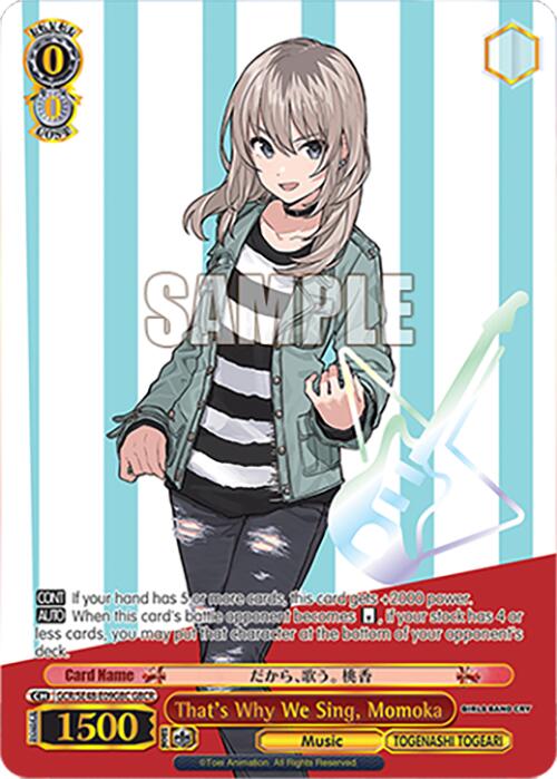 Image of That's Why We Sing, Momoka (GCR/SE48-E09GBC GBCR) [Girls Band Cry Premium Booster]