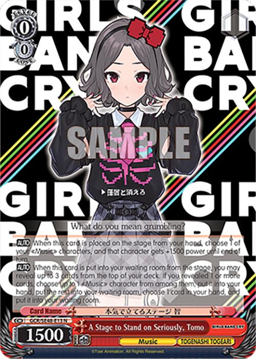 Image of A Stage to Stand on Seriously, Tomo (GCR/SE48-E13 N) [Girls Band Cry Premium Booster]