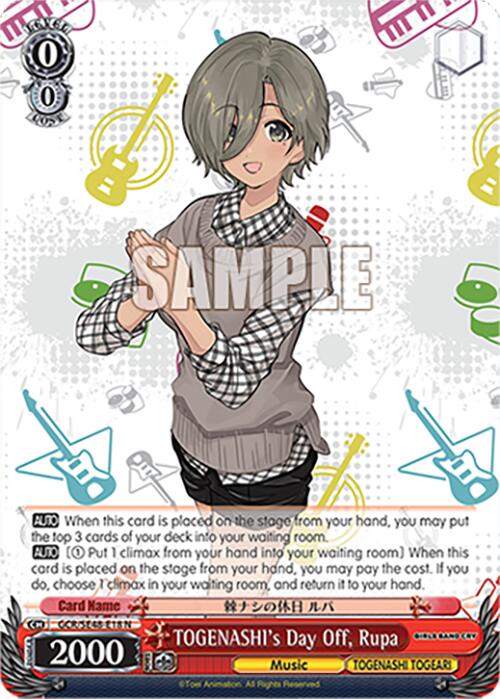 Image of TOGENASHI's Day Off, Rupa (GCR/SE48-E18 N) [Girls Band Cry Premium Booster]