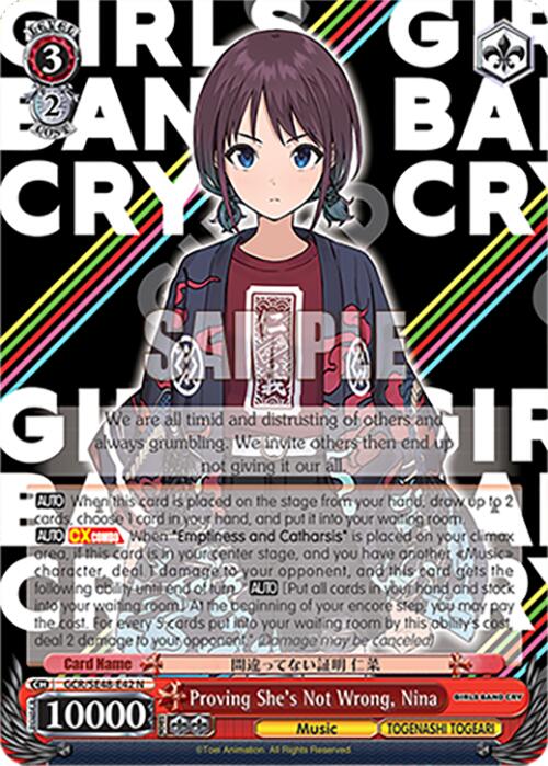 Image of Proving She's Not Wrong, Nina (GCR/SE48-E42 N) [Girls Band Cry Premium Booster]