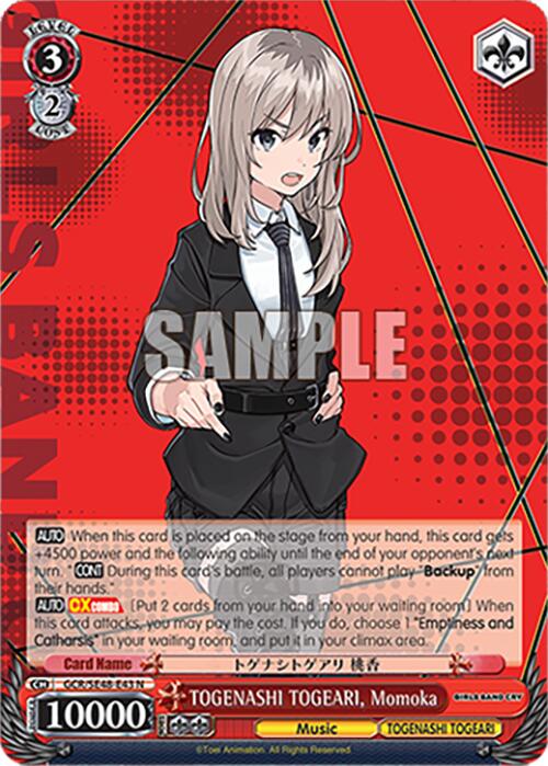 Image of TOGENASHI TOGEARI, Momoka (GCR/SE48-E43 N) [Girls Band Cry Premium Booster]
