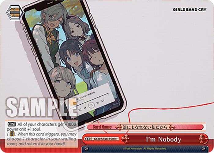 Image of I'm Nobody (GCR/SE48-E50 N) [Girls Band Cry Premium Booster]