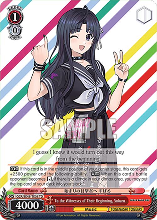 Image of To the Witnesses of Their Beginning, Subaru (GCR/SE48-TE08 TD) [Girls Band Cry Premium Booster]