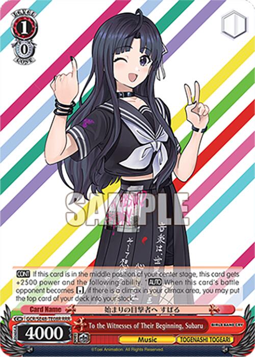 Image of To the Witnesses of Their Beginning, Subaru (GCR/SE48-TE08R RRR) [Girls Band Cry Premium Booster]
