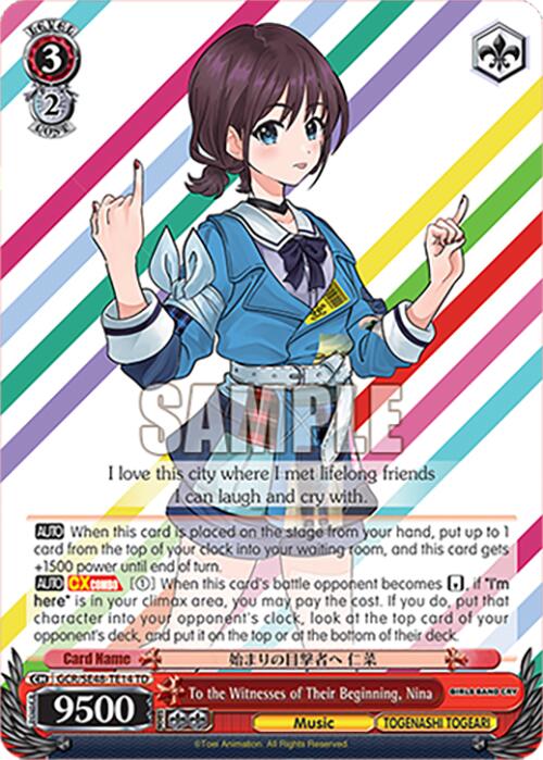 Image of To the Witnesses of Their Beginning, Nina (GCR/SE48-TE14 TD) [Girls Band Cry Premium Booster]