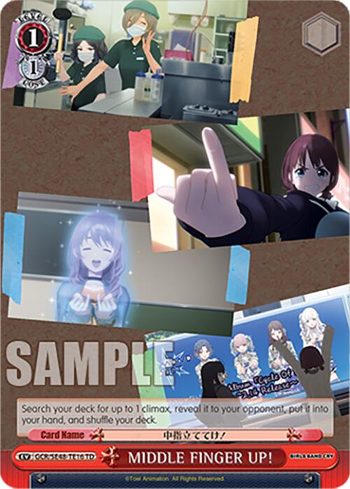 Image of MIDDLE FINGER UP! (GCR/SE48-TE16 TD) [Girls Band Cry Premium Booster]