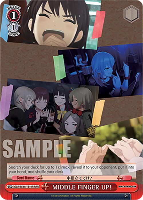 Image of MIDDLE FINGER UP! (GCR/SE48-TE16R RRR) [Girls Band Cry Premium Booster]
