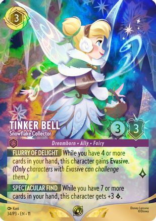 Image of Tinker Bell - Snowflake Collector (Store Championship) (34) - Disney Lorcana Promo Cards Holofoil