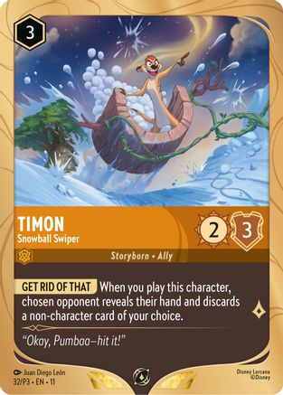 Image of Timon - Snowball Swiper (32) - Disney Lorcana Promo Cards Holofoil