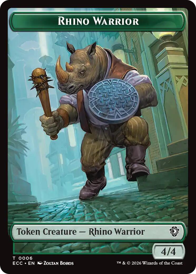 Image of Rhino Warrior // Elemental (0009) Double-Sided Token [Lorwyn Eclipsed Tokens]
