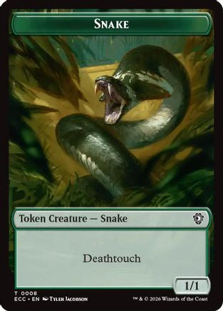 Image of Snake // Scarecrow Double-Sided Token [Lorwyn Eclipsed Tokens]