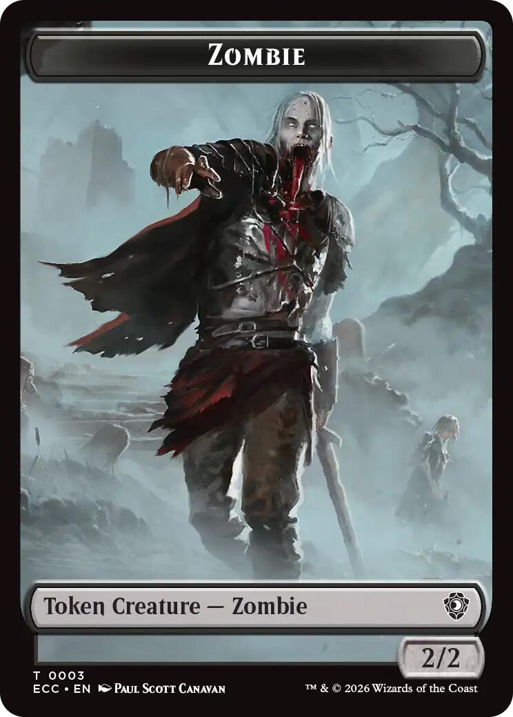 Image of Zombie // Elf Warrior Double-Sided Token [Lorwyn Eclipsed Tokens]