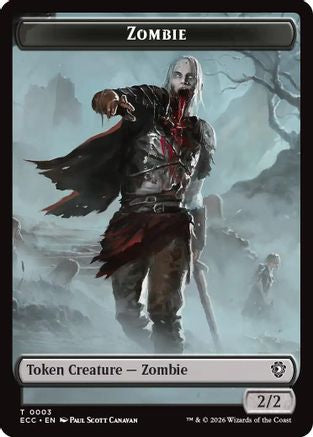 Image of Zombie // Elf Warrior Double-Sided Token [Lorwyn Eclipsed Tokens]