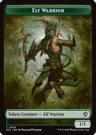 Image of Elf Warrior (0004) // Plant (0005) Double-Sided Token [Lorwyn Eclipsed Tokens]