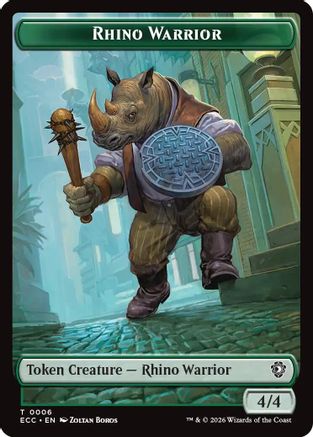 Image of Rhino Warrior // Elemental (0010) Double-Sided Token [Lorwyn Eclipsed Tokens]