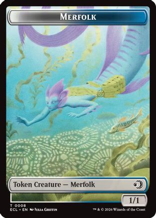 Image of Merfolk // Worm Double-Sided Token [Lorwyn Eclipsed Tokens]