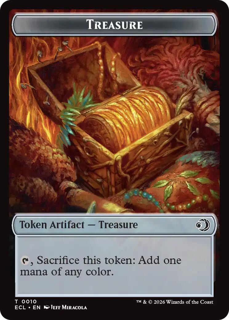 Image of Elf // Treasure Double-Sided Token [Lorwyn Eclipsed Tokens]