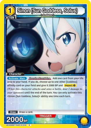 Image of Sinon (Sun Goddess, Solus) (UEX06BT/SAO-2-010) - UEX06BT Sword Art Online Vol2 Foil