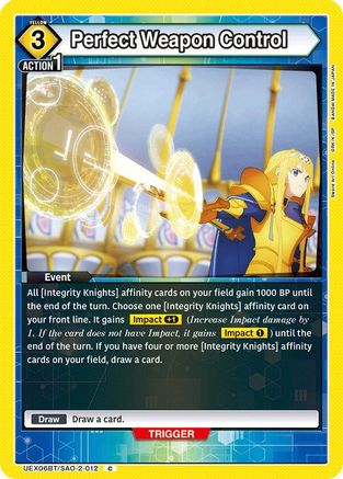 Image of Perfect Weapon Control (UEX06BT/SAO-2-012) - UEX06BT Sword Art Online Vol2