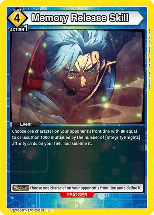 Image of Memory Release Skill (UEX06BT/SAO-2-013) - UEX06BT Sword Art Online Vol2