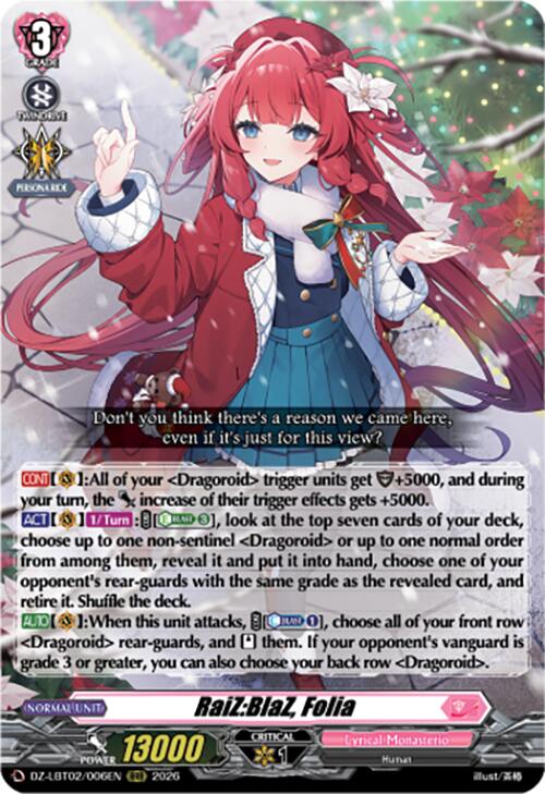 Image of RaiZ:BlaZ, Folia (DZ-LBT02/006EN) [Lyrical Monasterio Season of Wonders]