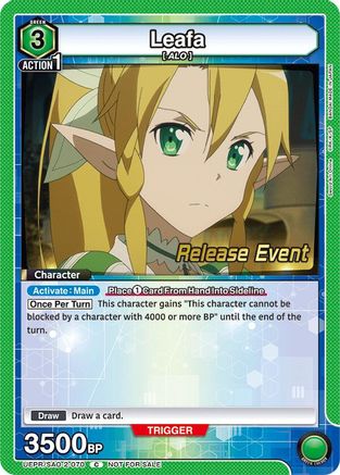 Image of Leafa (070) (UEPR/SAO-2-070) - UEX06BT Sword Art Online Vol2 Release Event Cards