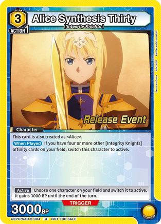 Image of Alice Synthesis Thirty (UEPR/SAO-2-004) - UEX06BT Sword Art Online Vol2 Release Event Cards