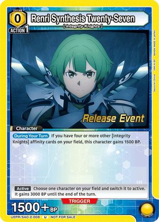 Image of Renri Synthesis Twenty-Seven (UEPR/SAO-2-008) - UEX06BT Sword Art Online Vol2 Release Event Cards