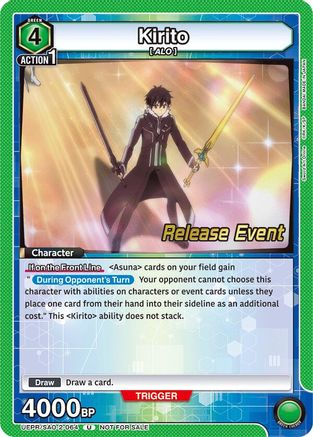 Image of Kirito (064) (UEPR/SAO-2-064) - UEX06BT Sword Art Online Vol2 Release Event Cards