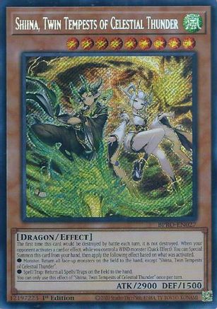 Image of Shiina, Twin Tempests of Celestial Thunder [BPRO-EN027] Secret Rare