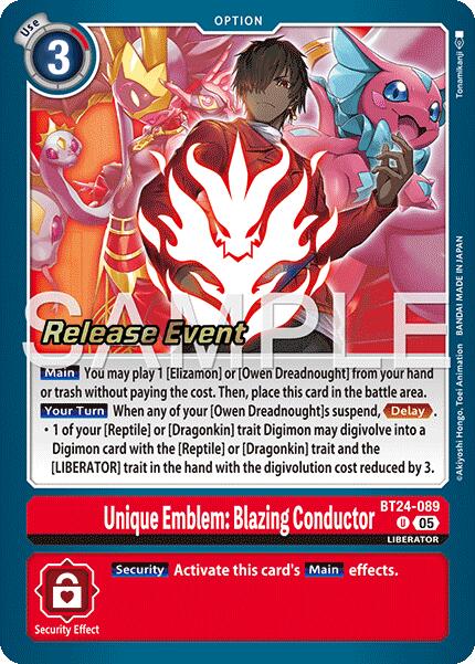 Image of Unique Emblem: Blazing Conductor [BT24-089] [Time Stranger Release Events Cards]