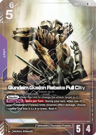 Image of Gundam Gusion Rebake Full City (R+) (GD03-053) - Steel Requiem Holofoil