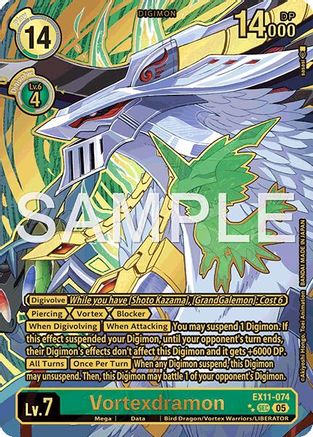 Image of Vortexdramon [EX11-074] (Rare Pull) [Dawn of Liberator]