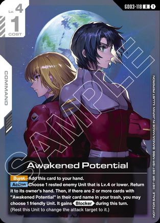 Image of Awakened Potential (Newtype Challenge 2026 Mission 1) (GD03-118) - Gundam Promotional Cards Holofoil