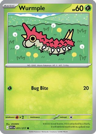 Image of Wurmple 011  - Reverse Holofoil ME Ascended Heroes - Common