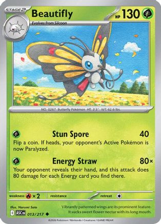 Image of Beautifly 013/217  - Reverse Holofoil ME Ascended Heroes - Uncommon