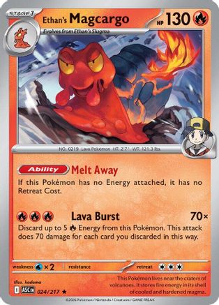 Image of Ethan's Magcargo (024/217) [Mega Evolution: Ascended Heroes]