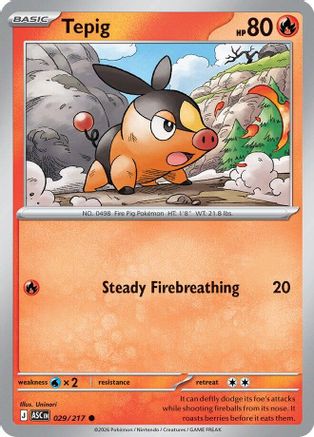 Image of Tepig 029  - Reverse Holofoil ME Ascended Heroes - Common