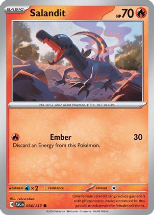 Image of Salandit 034  - Reverse Holofoil ME Ascended Heroes - Common