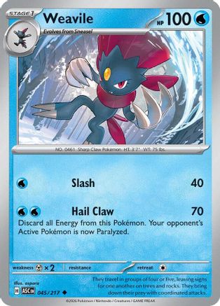 Image of Weavile (045/217) [Mega Evolution: Ascended Heroes]