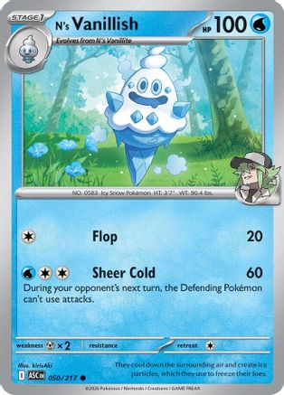 Image of N's Vanillish 050  - Reverse Holofoil ME Ascended Heroes - Common