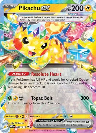 Image of Pikachu ex (057/217) [Mega Evolution: Ascended Heroes]