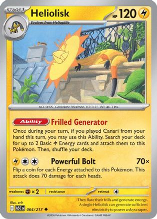Image of Heliolisk 064/217  - Reverse Holofoil ME Ascended Heroes - Uncommon