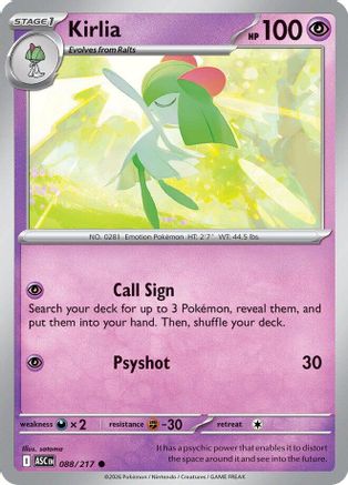 Image of Kirlia 088  - Reverse Holofoil ME Ascended Heroes - Common