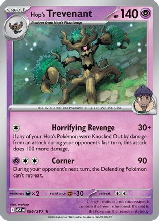 Image of Hop's Trevenant 096/217  - Reverse Holofoil ME Ascended Heroes - Rare