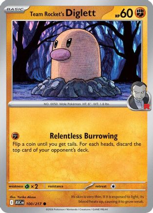Image of Team Rocket's Diglett (100/217) [Mega Evolution: Ascended Heroes]