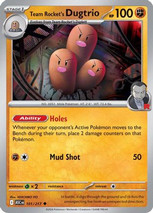 Image of Team Rocket's Dugtrio (101/217) [Mega Evolution: Ascended Heroes]