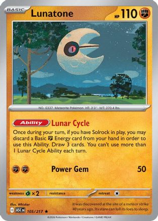 Image of Lunatone (105/217) [Mega Evolution: Ascended Heroes]
